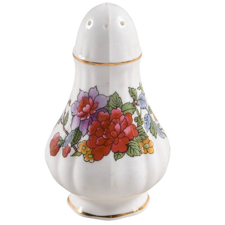 Tree of Kashmir (Gold Trim, Scalloped) Pepper Shaker