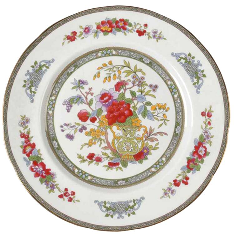 Tree of Kashmir (Gold Trim, Scalloped) Dinner Plate