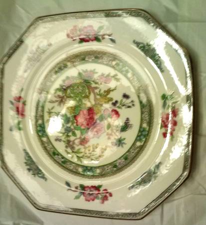Tree of Kashmir (Gold Trim, Scalloped) Octagonal Dessert Plate
