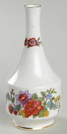 Tree of Kashmir (Gold Trim, Scalloped) 5" Bud Vase