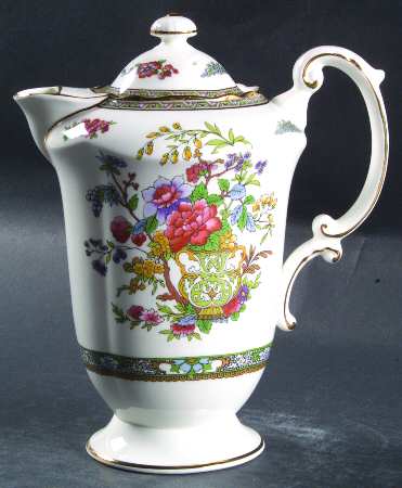 Tree of Kashmir (Gold Trim, Scalloped) Hot Water Jug & Lid