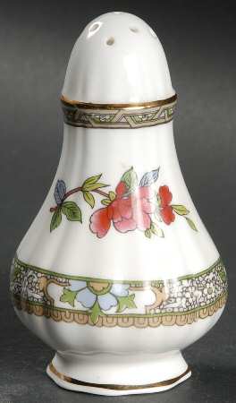 Tree of Kashmir (Gold Trim, Scalloped) Pepper Shaker