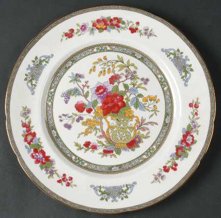 Tree of Kashmir (Gold Trim, Scalloped) Dinner Plate