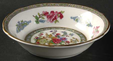 Tree of Kashmir (Gold Trim, Scalloped) Fruit/Dessert (Sauce) Bowl