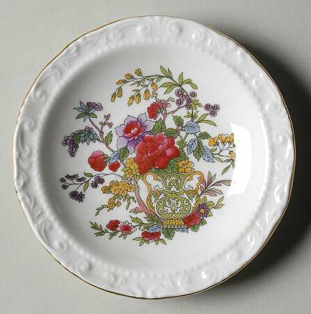 Tree of Kashmir (Gold Trim, Scalloped) Coaster