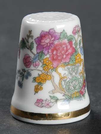 Tree of Kashmir (Gold Trim, Scalloped) Thimble