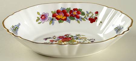 Tree of Kashmir (Gold Trim, Scalloped) Oval Sweet Meat Dish