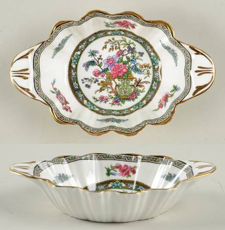 Tree of Kashmir (Gold Trim, Scalloped) 5" Oval Sweet Meat Dish
