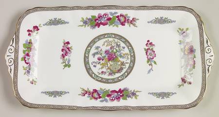 Tree of Kashmir (Gold Trim, Scalloped) 12" Sandwich Tray