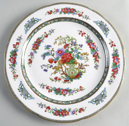 Tree of Kashmir (Mustard Trim, Scalloped) 12" Chop Plate (Round Platter)