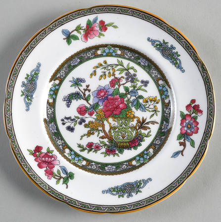 Tree of Kashmir (Mustard Trim, Scalloped) Bread & Butter Plate