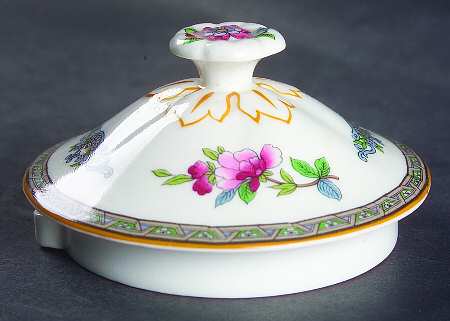 Tree of Kashmir (Mustard Trim, Smooth) Lid for Teapot
