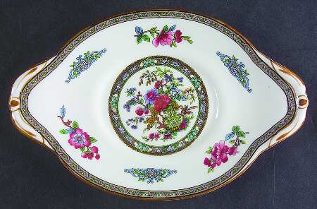 Tree of Kashmir (Mustard Trim, Smooth) Underplate for Gravy Boat