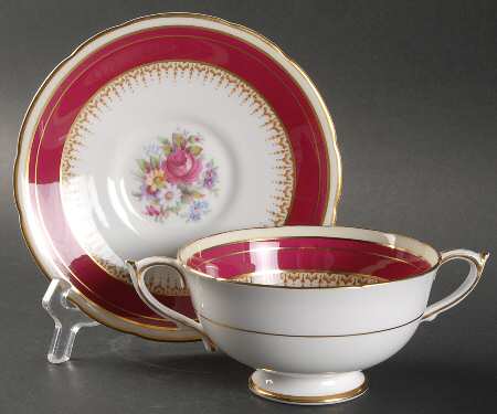 Varsity Footed Cream Soup Bowl & Saucer Set