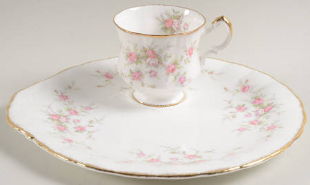 Victoriana Rose Snack Plate & Cup Set