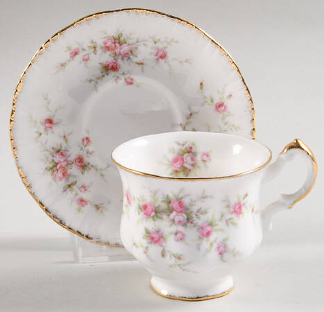 Victoriana Rose Footed Demitasse Cup & Saucer Set