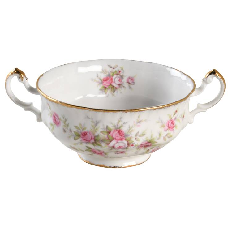Victoriana Rose Footed Cream Soup Bowl