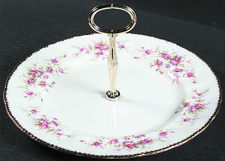 Victoriana Rose Round Serving Plate with Center Handle (Dp) Hc