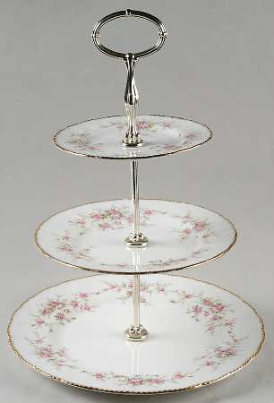 Victoriana Rose 3-Tiered Serving Tray (DP, SP, BB)