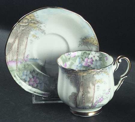 Woodland Bluebell Footed Cup & Saucer Set