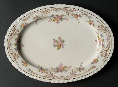 Garden Manor (Cream Background) 12" Oval Serving Platter