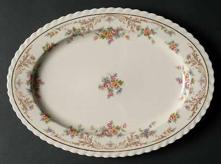 Garden Manor (Cream Background) 13" Oval Serving Platter