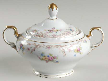 Garden Manor (White Background) Sugar Bowl & Lid