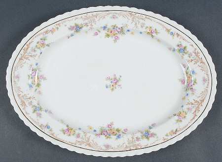 Garden Manor (White Background) 13" Oval Serving Platter