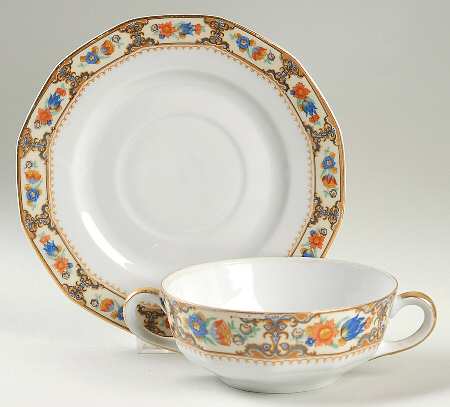 Lowell Flat Cream Soup Bowl & Saucer Set