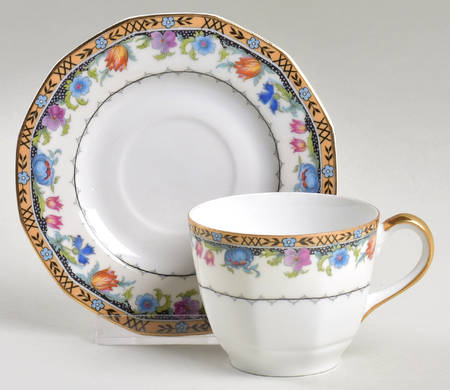Newport (Cream & White) Flat Demitasse Cup & Saucer Set