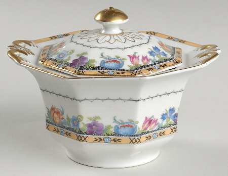 Newport (Cream & White) Sugar Bowl & Lid