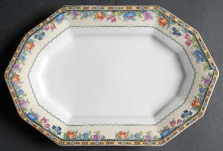 Newport (Cream & White) 11" Oval Serving Platter