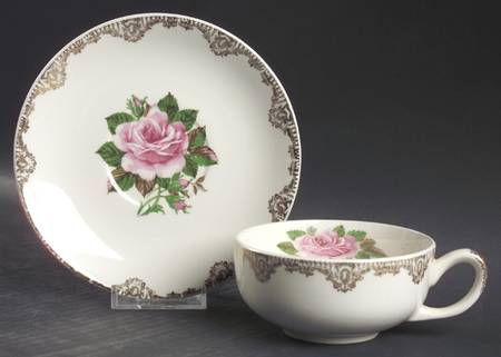 American Rose Flat Cup & Saucer Set