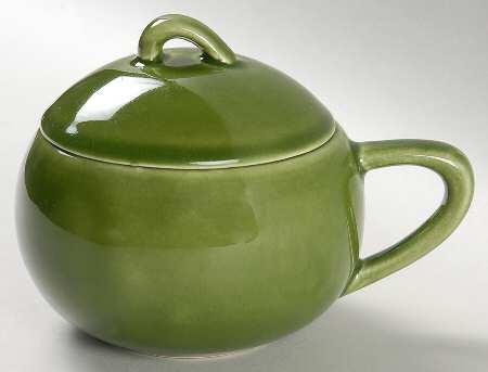 Greenbrier Dell (Dark) Green Sugar Bowl & Lid