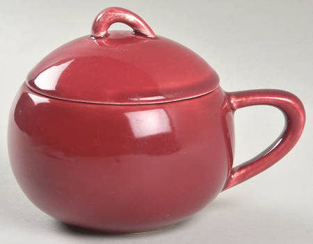 Greenbrier Burgundy Sugar Bowl & Lid