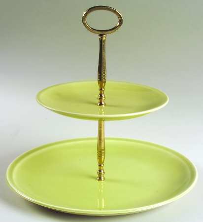 Greenbriar Chartreuse 2 Tiered Serving Tray (Lunch & Bread/Butter Plate)