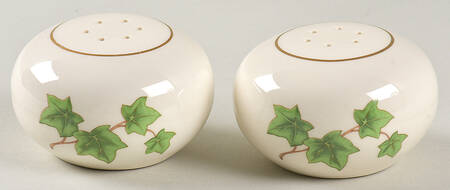 Ivy (Gold Trim On Edge) Salt & Pepper Set