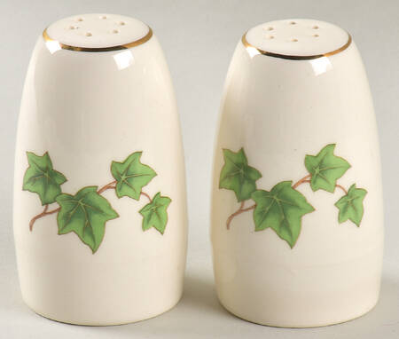 Ivy (Gold Trim On Edge) Salt & Pepper Set