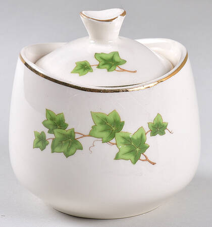 Ivy (Gold Trim On Edge) Sugar Bowl & Lid