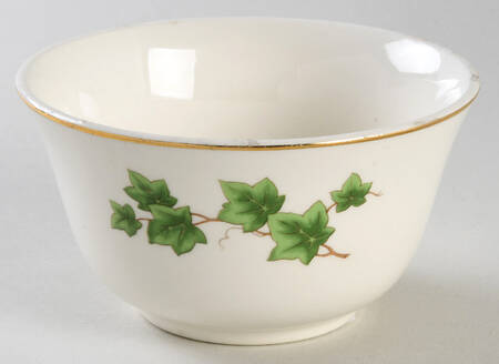 Ivy (Gold Trim On Edge) Cranberry Bowl