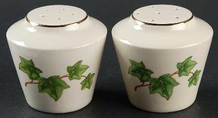 Ivy (Gold Trim On Edge) Salt & Pepper Set