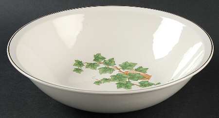 Ivy (Gold Trim On Edge) 8" Round Vegetable Bowl