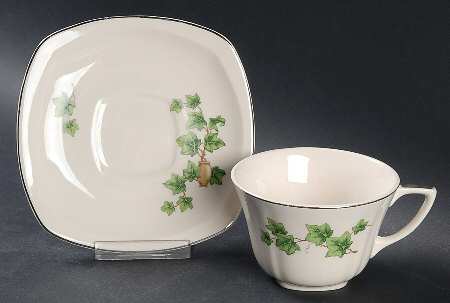 Ivy (Minion, Platinum Trim) Flat Cup & Saucer Set