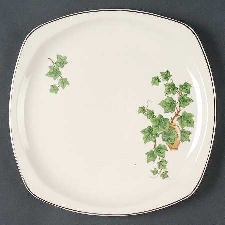 Ivy (Minion, Platinum Trim) Square Dinner Plate