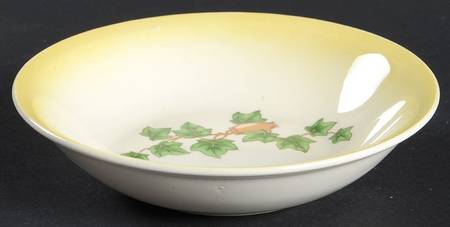 Ivy (Yellow Trim) Fruit/Dessert (Sauce) Bowl