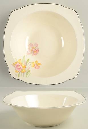 Jonquil (Multisided, Platinum) 8" Round Vegetable Bowl