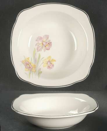 Jonquil (Multisided, Platinum) Rim Fruit/Dessert (Sauce) Bowl