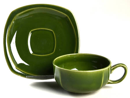 Minion Dell Green Flat Cup & Saucer Set