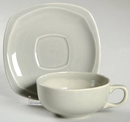 Minion Gray Flat Cup & Saucer Set