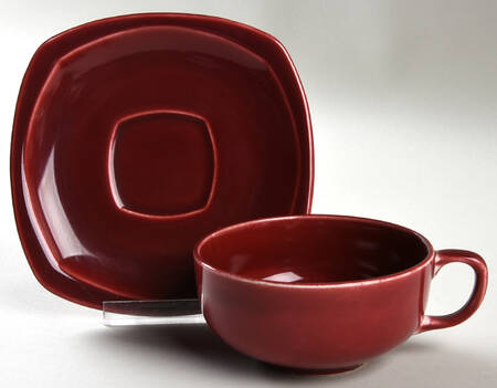 Minion Maroon Flat Cup & Saucer Set